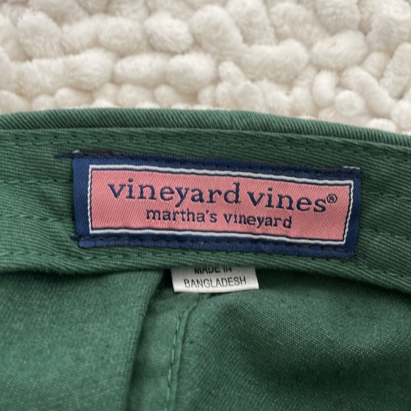 VINEYARD VINES baseball hat cap green 100% cotton adjustable blue whale logo - Picture 6 of 7